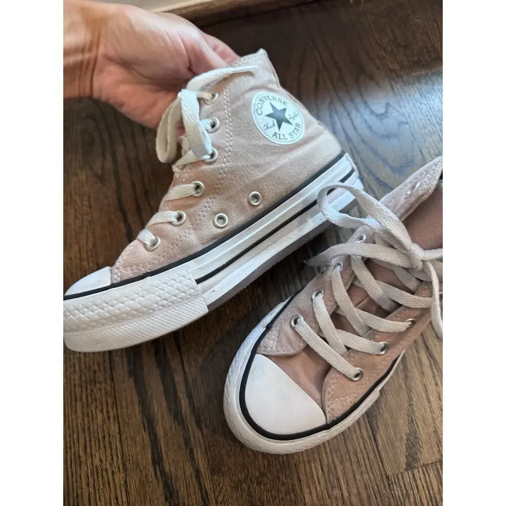 Converse Chuck Taylor All Star Lift Platform High Top Sneakers Kids 13.5 Beige
